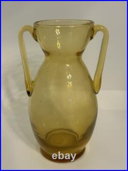 Rare Antique Murano Early 20th Century Soffiato Two Handle Vessel Rare Antique Murano Early 20th Century Soffiato Two Handle Vessel