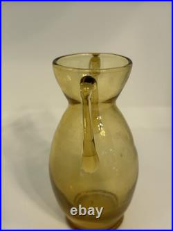 Rare Antique Murano Early 20th Century Soffiato Two Handle Vessel Rare Antique Murano Early 20th Century Soffiato Two Handle Vessel