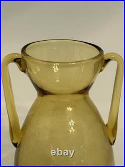 Rare Antique Murano Early 20th Century Soffiato Two Handle Vessel Rare Antique Murano Early 20th Century Soffiato Two Handle Vessel
