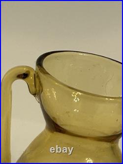 Rare Antique Murano Early 20th Century Soffiato Two Handle Vessel Rare Antique Murano Early 20th Century Soffiato Two Handle Vessel