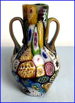 Rare Antique Murrine? Murano Millefiori Fratelli Toso Vase Art Glass 5