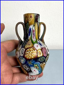 Rare Antique Murrine? Murano Millefiori Fratelli Toso Vase Art Glass 5