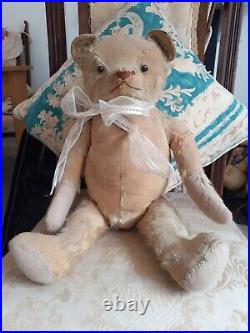 Rare Antique Musical Early Jointed Traditional Teddy Bear black button eyes Rare Antique Musical Early Jointed Traditional Teddy Bear black button eyes