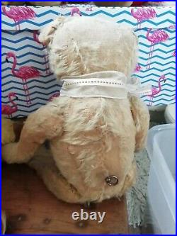 Rare Antique Musical Early Jointed Traditional Teddy Bear black button eyes Rare Antique Musical Early Jointed Traditional Teddy Bear black button eyes