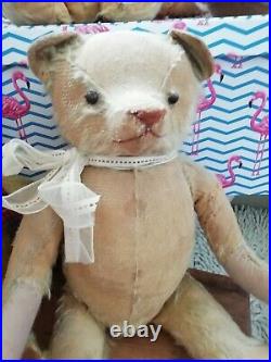 Rare Antique Musical Early Jointed Traditional Teddy Bear black button eyes