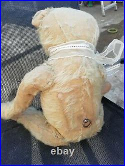 Rare Antique Musical Early Jointed Traditional Teddy Bear black button eyes Rare Antique Musical Early Jointed Traditional Teddy Bear black button eyes