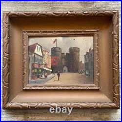 Rare Antique Oil Painting by James Bell Anderson West Gate, Canterbury