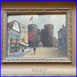 Rare Antique Oil Painting by James Bell Anderson West Gate, Canterbury