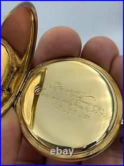Rare Antique Omega 14k Mens Gold Pocket Watch Early 1900's