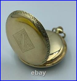 Rare Antique Omega 14k Mens Gold Pocket Watch Early 1900's