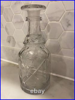 Rare Antique Pair Decanters C 1840 19th Cen Crystal Cut Glass Mallet Christmas