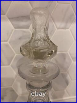 Rare Antique Pair Decanters C 1840 19th Cen Crystal Cut Glass Mallet Christmas