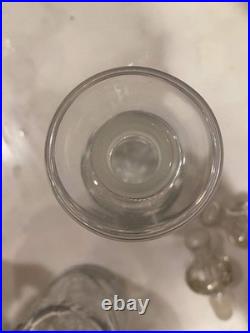Rare Antique Pair Decanters C 1840 19th Cen Crystal Cut Glass Mallet Christmas