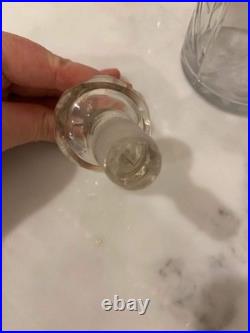 Rare Antique Pair Decanters C 1840 19th Cen Crystal Cut Glass Mallet Christmas