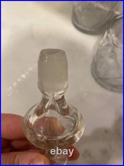 Rare Antique Pair Decanters C 1840 19th Cen Crystal Cut Glass Mallet Christmas