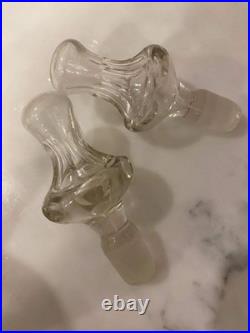 Rare Antique Pair Decanters C 1840 19th Cen Crystal Cut Glass Mallet Christmas
