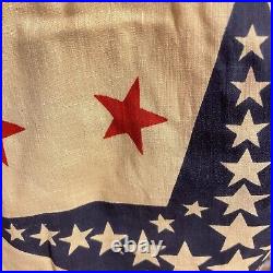 Rare Antique Patriotic Americana Star Bunting 5 Yards Early Cotton Aafa