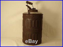 Rare Antique Pearl Glass / Tin Oil Can Kerosene Can Bottle Early Gas & Oil