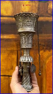 Rare Antique Persian Silver Hookah/Shisha Pipe Head Shiraz, Early 19th Century