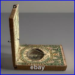 Rare Antique Pocket Diptych Sundial & Compass, D Beringer For American Mkt C1800