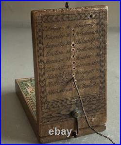 Rare Antique Pocket Diptych Sundial & Compass, D Beringer For American Mkt C1800