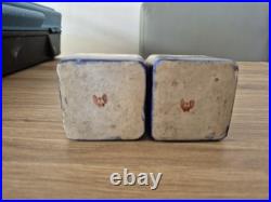 Rare Antique Porcelain Inkwell Set by Carl Friedrich Boseck & Co Early Red Stamp