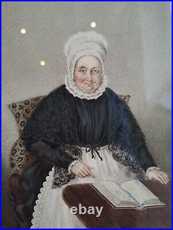 Rare Antique Portrait Painting, Antique Watercolour, Miniature Georgian Art Rare Antique Portrait Painting, Antique Watercolour, Miniature Georgian Art
