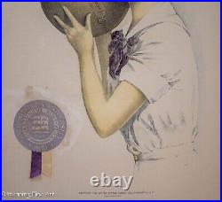 Rare Antique Poster Early Womans College Basketball 1911 Northwestern University