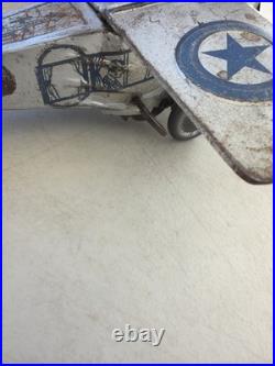 Rare Antique Pressed Steel Early Steelcraft U. S. City Of NY Plane Airplane Toy