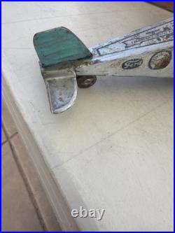Rare Antique Pressed Steel Early Steelcraft U. S. City Of NY Plane Airplane Toy