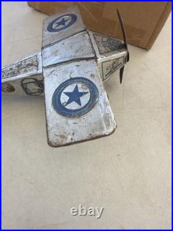 Rare Antique Pressed Steel Early Steelcraft U. S. City Of NY Plane Airplane Toy