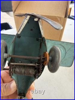 Rare Antique Pressed Steel Early Steelcraft U. S. City Of NY Plane Airplane Toy