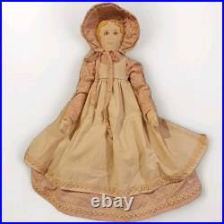 Rare Antique Primitive Handmade Drawn Face Early 1990s Cloth Doll EXCELLENT Rare Antique Primitive Handmade Drawn Face Early 1990s Cloth Doll EXCELLENT