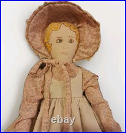 Rare Antique Primitive Handmade Drawn Face Early 1990s Cloth Doll EXCELLENT Rare Antique Primitive Handmade Drawn Face Early 1990s Cloth Doll EXCELLENT