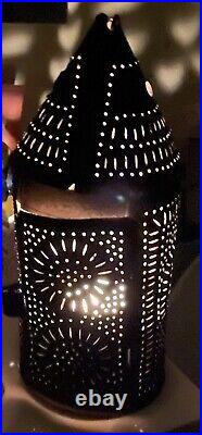 Rare Antique Punched Paul Revere Lantern Candle Tin Very Old Rustic Collectible Rare Antique Punched Paul Revere Lantern Candle Tin Very Old Rustic Collectible