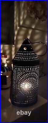 Rare Antique Punched Paul Revere Lantern Candle Tin Very Old Rustic Collectible Rare Antique Punched Paul Revere Lantern Candle Tin Very Old Rustic Collectible