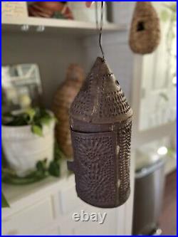 Rare Antique Punched Paul Revere Lantern Candle Tin Very Old Rustic Collectible Rare Antique Punched Paul Revere Lantern Candle Tin Very Old Rustic Collectible