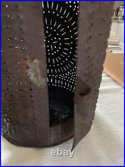 Rare Antique Punched Paul Revere Lantern Candle Tin Very Old Rustic Collectible Rare Antique Punched Paul Revere Lantern Candle Tin Very Old Rustic Collectible