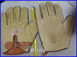 Rare Antique Rawlings early 1900's Leather Baseball or Handball Gloves, sz 9L