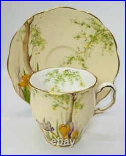 Rare Antique Royal Albert Crocus Bone China Coffee Duo 1931 Reg 769206