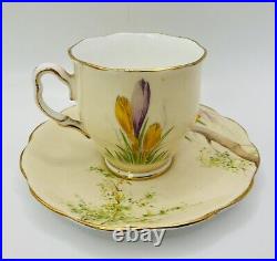 Rare Antique Royal Albert Crocus Bone China Coffee Duo 1931 Reg 769206