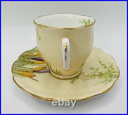 Rare Antique Royal Albert Crocus Bone China Coffee Duo 1931 Reg 769206