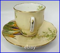 Rare Antique Royal Albert Crocus Bone China Coffee Duo 1931 Reg 769206