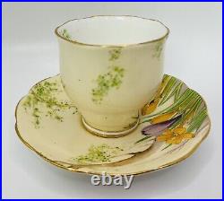 Rare Antique Royal Albert Crocus Bone China Coffee Duo 1931 Reg 769206