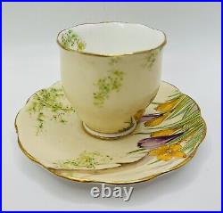 Rare Antique Royal Albert Crocus Bone China Coffee Duo 1931 Reg 769206