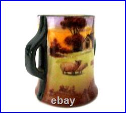 Rare Antique Royal Doulton Seriesware Antique Miniature Vase Sheep At Sunset Rare Antique Royal Doulton Seriesware Antique Miniature Vase Sheep At Sunset