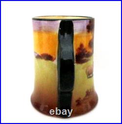 Rare Antique Royal Doulton Seriesware Antique Miniature Vase Sheep At Sunset Rare Antique Royal Doulton Seriesware Antique Miniature Vase Sheep At Sunset