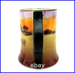 Rare Antique Royal Doulton Seriesware Antique Miniature Vase Sheep At Sunset Rare Antique Royal Doulton Seriesware Antique Miniature Vase Sheep At Sunset
