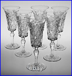 Rare Antique Set of 6 Stuart Crystal 1920's 7 Champagne Flutes Glasses Rare Antique Set of 6 Stuart Crystal 1920's 7 Champagne Flutes Glasses