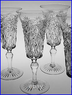 Rare Antique Set of 6 Stuart Crystal 1920's 7 Champagne Flutes Glasses Rare Antique Set of 6 Stuart Crystal 1920's 7 Champagne Flutes Glasses